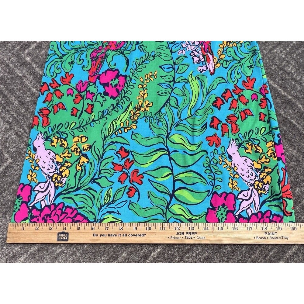 Lilly Pulitzer Jade Dress Shake Your Tail Feathers Blue/Green V-Neck Size Small - Picture 8 of 11